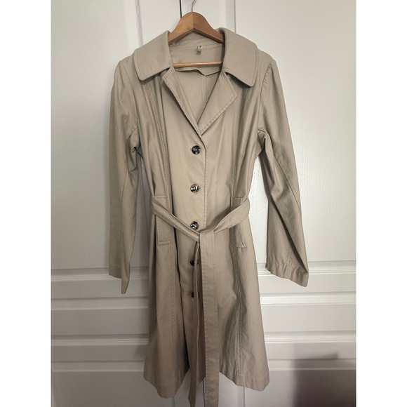 Blue Sky Clothing Co. Jackets & Blazers - Blue Sky Clothing Co. Size M Beige Cotton Belted Trench Coat